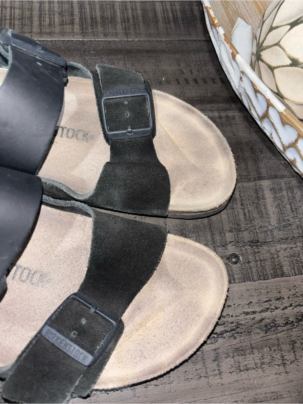 Birkenstock Arizona Split black leather and suede sandals SZ 41 - Picture 6 of 11